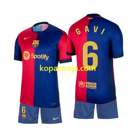 Billiga Fotbollströjor FC Barcelona Gavi 6 Barn Hemma tröja 2024/25 Kortärmad